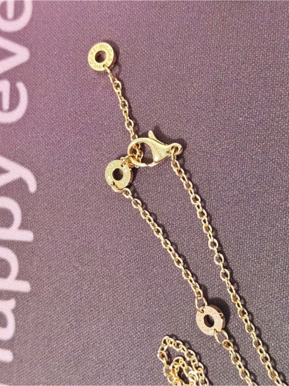 Bulgari Gold-Tone Necklace with Mint Green Ceramic Pendant - Picture 7 of 9